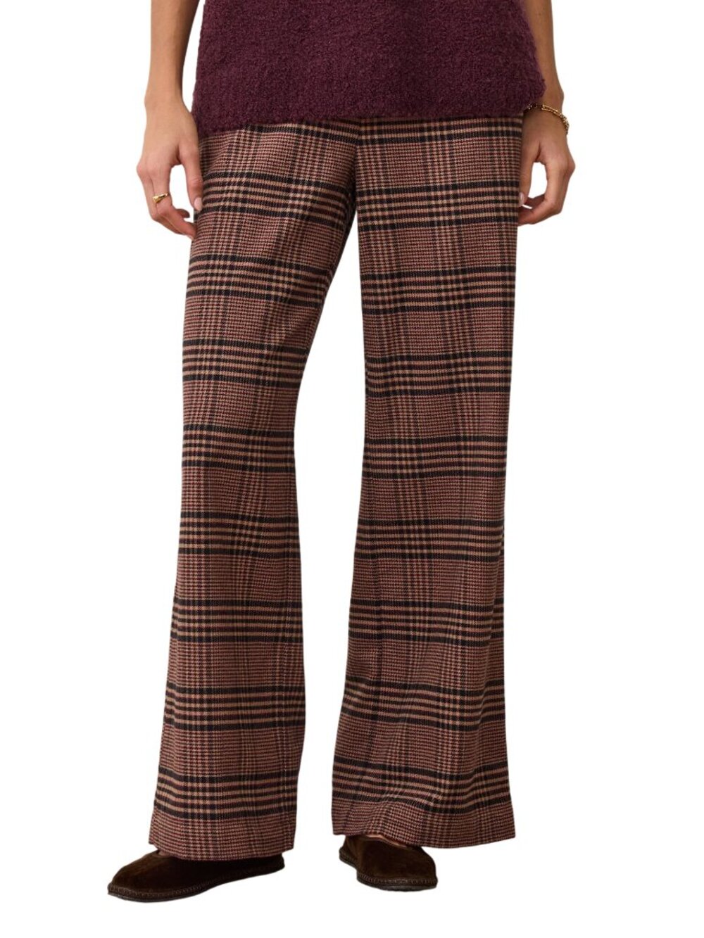 Marine Layer Allison Moleskin Trouser pants size XS warm plaid print brown
